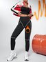 Contrast Color High Waist Plus Velvet Yoga Pants Hip Lift Leggings Fashionable Skinny Pants