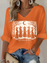 Women's Halloween Witch print waffle T-shirt