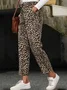 Women's  H-Line Baggy Pants Daily Going Out Pants Brown Casual Printing Leopard Spring/Fall Pants