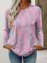 Women's T Shirt Floral Graphic Plants Vintage Stylish Classic Long Sleeve Crew Neck Regular Tops