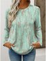 Women's T Shirt Floral Graphic Plants Vintage Stylish Classic Long Sleeve Crew Neck Regular Tops