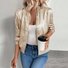 Women's Solid Color Hot Stamping Stitching Fashion Jacket Slim Fit Casual Jacket Top