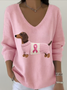V Neck Casual Regular Fit Sweater