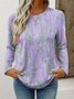 Women's T Shirt Floral Graphic Plants Vintage Stylish Classic Long Sleeve Crew Neck Regular Tops
