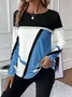 Women's Long Sleeve T-shirt Spring/Fall Red Abstract Printing Jersey Crew Neck Daily Going Out Casual Top