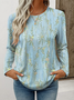 Women's T Shirt Floral Graphic Plants Vintage Stylish Classic Long Sleeve Crew Neck Regular Tops