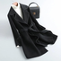 Women's Autumn And Winter Contrast Color Long Sleeve Woolen Coat