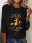 Women's Halloween Graphic T-Shirt Retro Fashion Classic Long Sleeve Crew Neck Regular Top