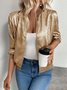 Women's Solid Color Hot Stamping Stitching Fashion Jacket Slim Fit Casual Jacket Top