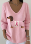 V Neck Casual Regular Fit Sweater