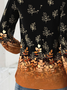Women's Plant Gradient Pattern Round Neck Long Sleeve T-shirt