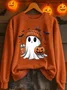 Women'S Casual Halloween Print Sweatshirt