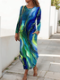 Women's Maxi Dress  Vacation Casual Holiday Date Regular Regular Fit Graphic Geometric Long Sleeve Crew Neck