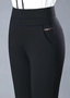 Elastic High Waist Casual Pants Stretch Gray Slim Women's Pants Straight Trousers