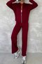 Casual Stand Collar Regular Fit Two-Piece Set