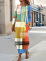 Women's Maxi Dress  Vacation Casual Holiday Date Regular Regular Fit Graphic Geometric Long Sleeve Crew Neck