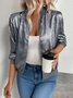 Women's Solid Color Hot Stamping Stitching Fashion Jacket Slim Fit Casual Jacket Top
