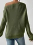 Casual Regular Fit Off The Shoulder Sweater