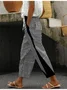 Women's  H-Line Baggy Pants Daily Going Out Pants Black Casual Printing Striped Spring/Fall Pants
