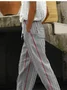 Women's  H-Line Baggy Pants Daily Going Out Pants Gray Casual Printing Striped Spring/Fall Pants