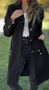 Casual Plain Shawl Collar Trench Coat