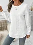 Women's Autumn And Winter Sweatshirt Solid Color Texture Loose Regular Top