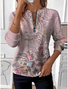Women's Retro Ethnic Pattern Long Sleeve Center Front Zipper Casual Sweatshirt Regular Top