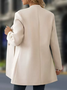 Plain Shawl Collar Regular Fit Casual Trench Coat