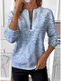 Women's Ethnic Pattern Long Sleeve Center Front Zipper Casual Sweatshirt Regular Top