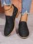 Geometric Leather All Season Casual Shallow Shoes