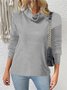 Street Chemical Fiber Blend Plain Sweater