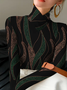 Women's Long Sleeve Blouse Spring/Fall Black Abstract Printing Daily Going Out Casual Top