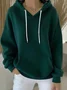Women's Classic Casual Pocket Long Sleeve Hooded Sweatshirt