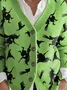 Women's Halloween Witch Print Knit Cardigan