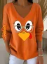 Women's Gobble Casual V Neck T-Shirt