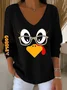 Women's Gobble Casual V Neck T-Shirt