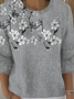 Women's Fall Festive Floral Pattern Pullover Top