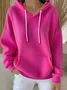 Women's Classic Casual Pocket Long Sleeve Hooded Sweatshirt