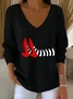 Casual Cotton Halloween V Neck Sweater