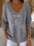 Casual V Neck Regular Fit Sweater