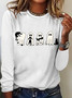 Women's Halloween Black Cat Long Sleeve T-Shirt