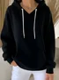Women's Classic Casual Pocket Long Sleeve Hooded Sweatshirt