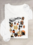 Women's Halloween Horror Season Black Cat Pumpkin Long Sleeve T-shirt