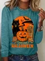 Women's Vintage Halloween Horror Season Long Sleeve T-Shirt