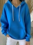 Women's Classic Casual Pocket Long Sleeve Hooded Sweatshirt