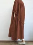Street Linen Plain Autumn New Casual Long-sleeved Shirt Dress Versatile Long Windbreaker Jacket