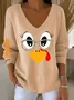 Women's Gobble Casual V Neck T-Shirt
