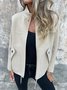 Casual Zipper Plain Stand Collar Jacket