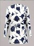 Casual Loose Spring And Autumn Printed Jacket Cardigan Vest Trousers Three-Piece Set