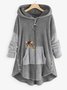 Loose Casual Solid Color Plush Hooded Sweatshirt